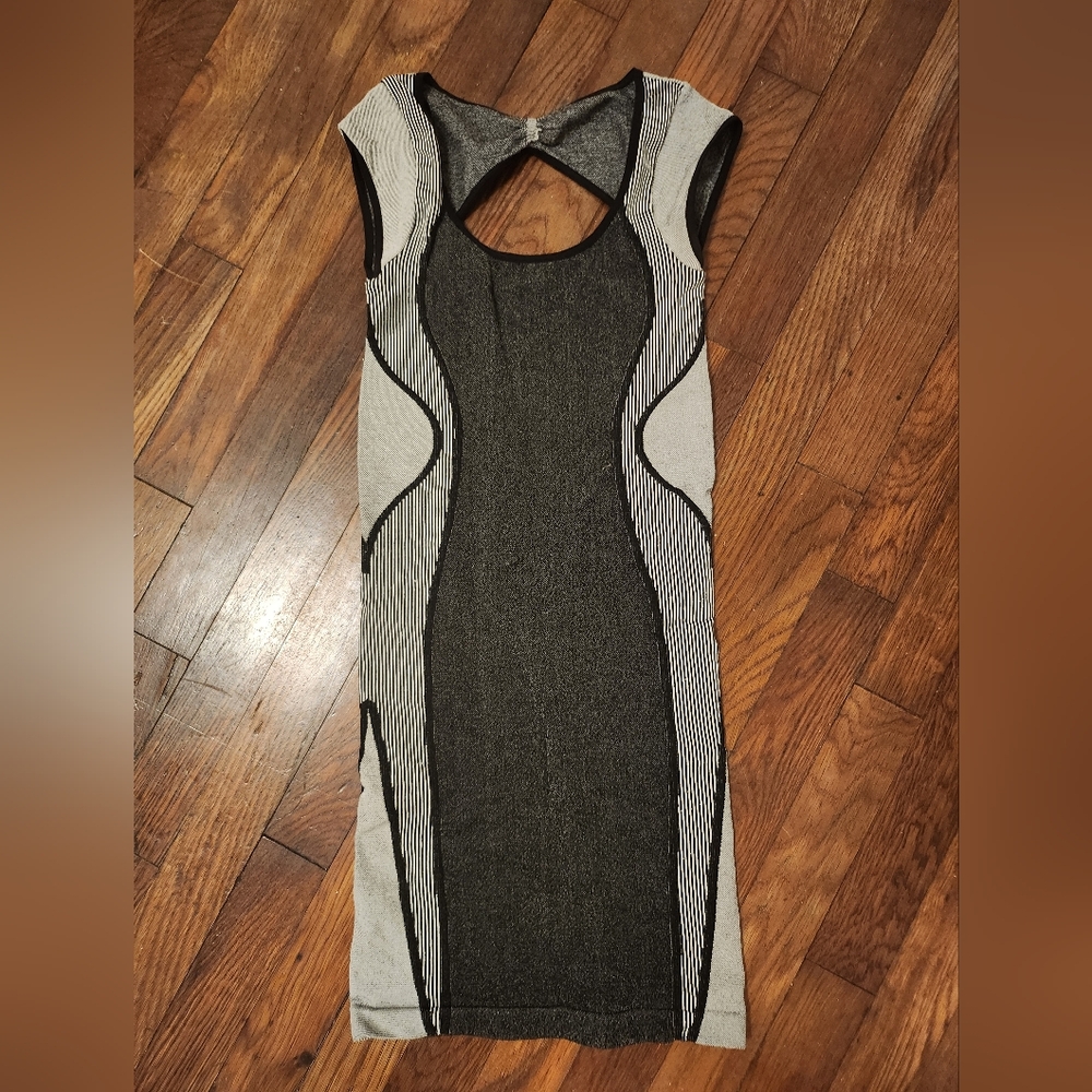 Bebe Elegant Black and Gray Women's Dress